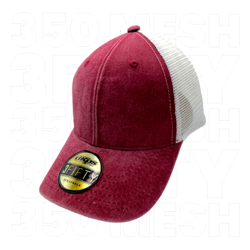 D000350, Gorra Mesh 3FIFTY. Malla de nylon. Ajuste de Velcro. 6 gajos. Ojillo metalizado.