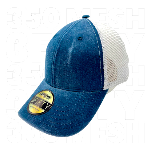 D000350, Gorra Mesh 3FIFTY. Malla de nylon. Ajuste de Velcro. 6 gajos. Ojillo metalizado.