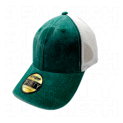 D000350, Gorra Mesh 3FIFTY. Malla de nylon. Ajuste de Velcro. 6 gajos. Ojillo metalizado.