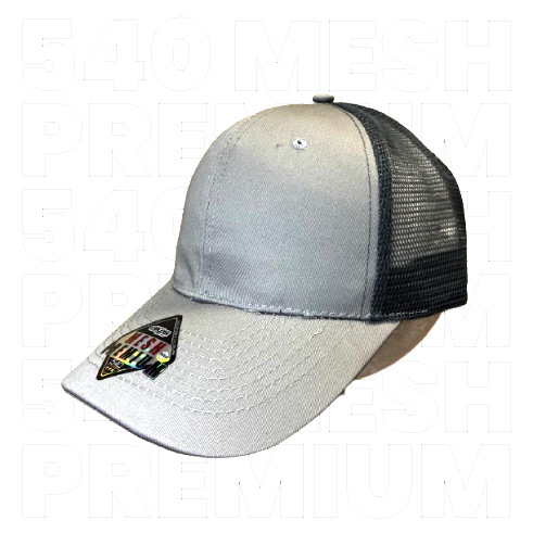 D000540, Gorra Mesh Premium. Malla premium. 100% poliéster. Ajuste plastificado. Botón forrado. visera pre-curveada. 6 gajos.