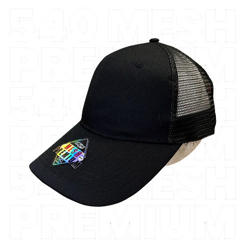 D000540, Gorra Mesh Premium. Malla premium. 100% poliéster. Ajuste plastificado. Botón forrado. visera pre-curveada. 6 gajos.