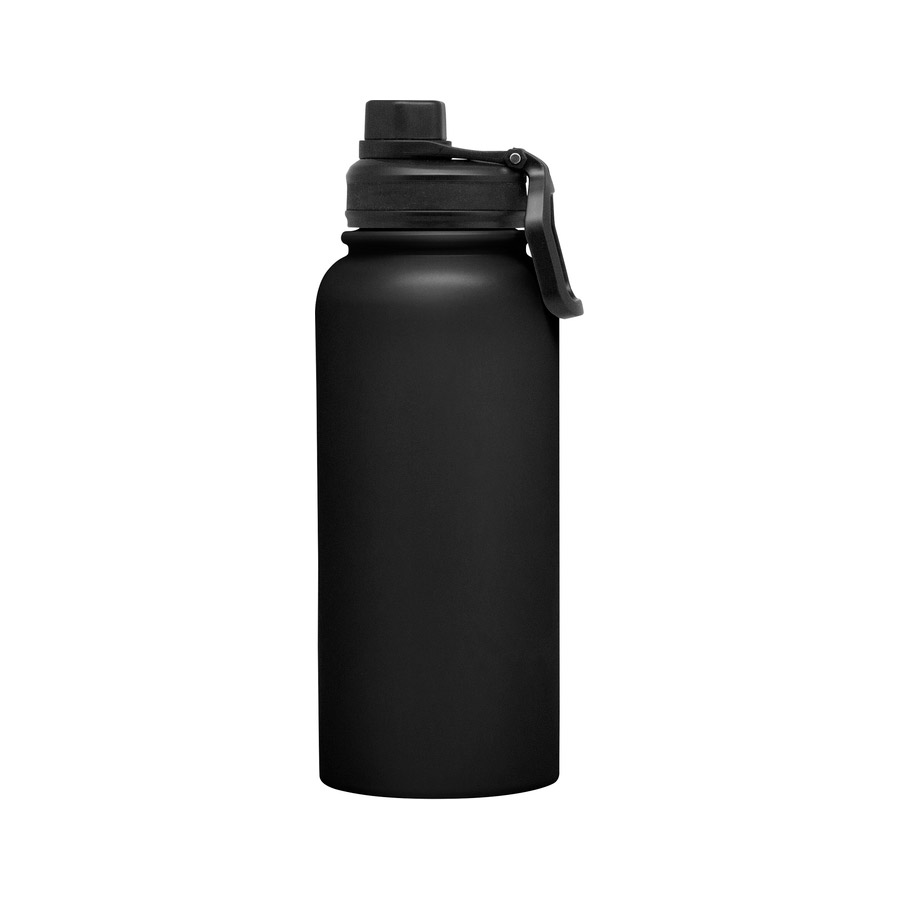 K110, Botella Térmica LITER. Capacidad 1000 ml. Acero inoxidable. Botella deportiva doble pared, sellada al vacío. Interior en acero 304, exterior en acero 201. Tapa con anillo de silicona, boquilla con cierre a rosca antiderrame y manija plástica para su agarre. Mantiene hasta 12 hs la temperatura de las bebidas calientes y 24 hs de las bebidas frías. Presentación en caja de regalo.