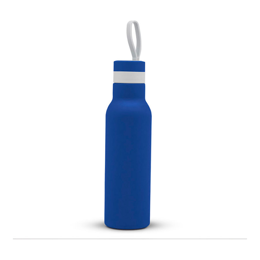 T627, Botella Térmica STYLE. Capacidad 500 ml. Botella Vaccum. Interior en acero 304 y exterior en acero 201 con terminaciones de silicona suave. Mantiene hasta 12 hs la temperatura de las bebidas calientes y 24 hs de las bebidas frías. Presentación en caja de regalo Kraft.