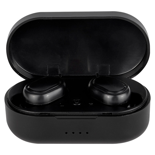 AUD 029, AUDíFONOS PORTER. Audífonos bluetooth inalámbricos con batería recargable. Reproducción de música hasta 2 hrs aproximadamente. Incluye cable cargador USB y estuche para recargar los audífonos. Función manos libres.