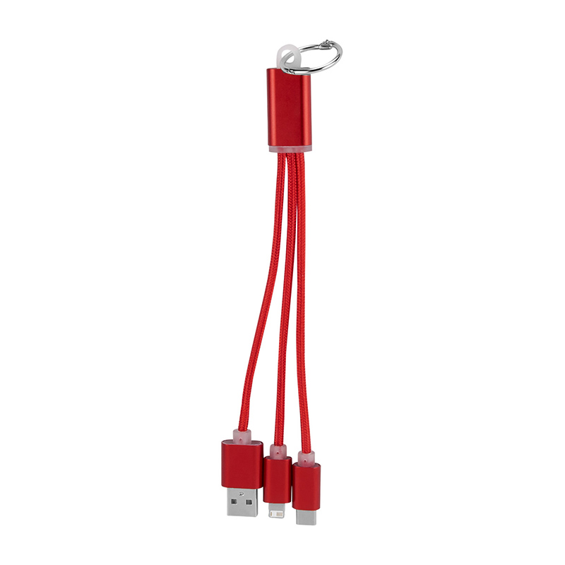 CEL 039, CABLE JENIFRA. Cable cargador compatible con USB, 8 pin, micro USB y entrada tipo C.