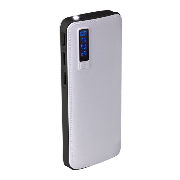 CRG 027, POWER BANK ALAID. Batería auxiliar para smartphone con 3 salidas de carga. capacidad 7500 mAh. Incluye cable cargador compatible con USB y micro USB. Display indicador de batería.