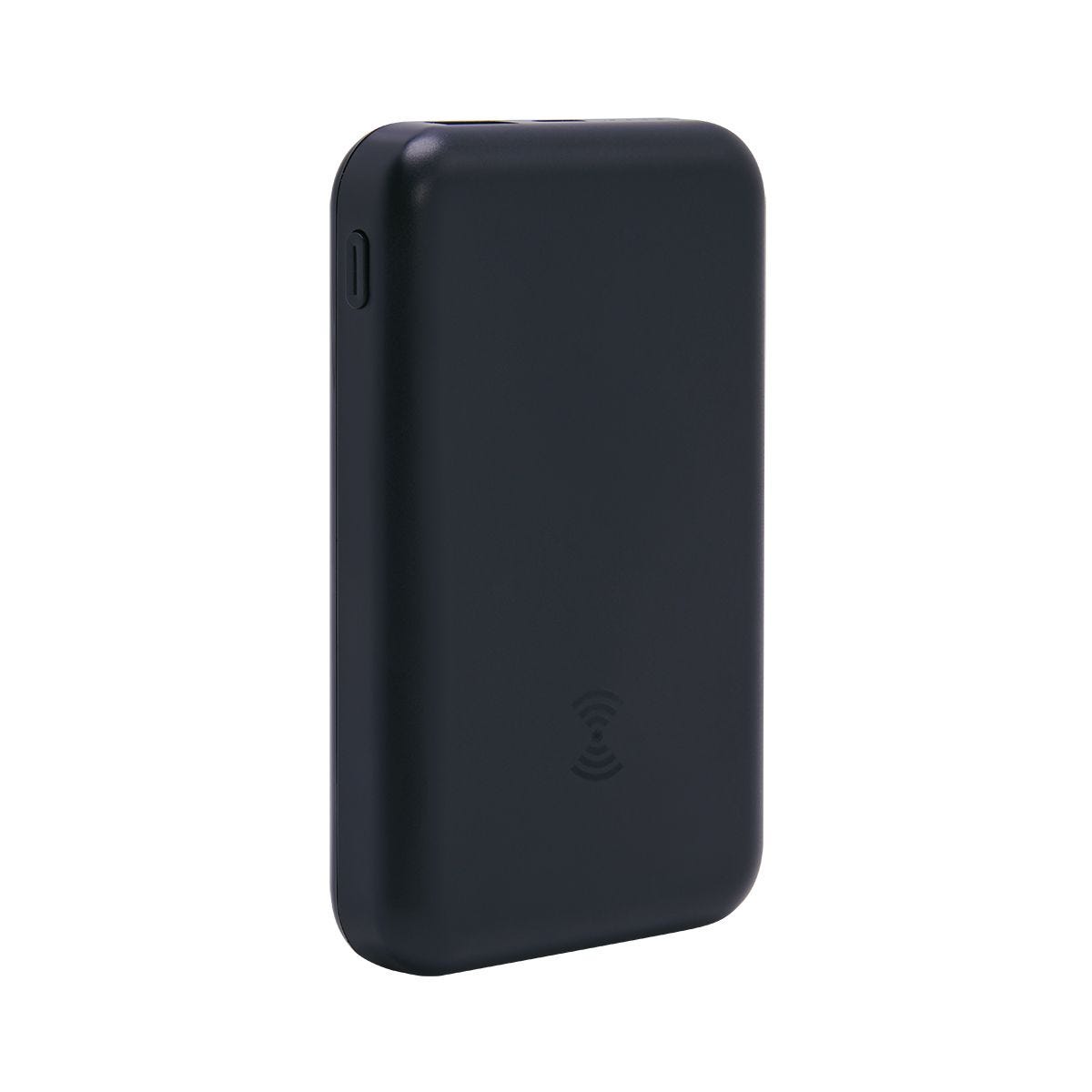 CRG 041, POWER BANK SAMARIO. Batería auxiliar para smartphone, capacidad 5,000 mAh con carga inalámbrica. Led que indica nivel de carga. Puerto tipo C y USB. Holder en la parte trasera. Potencia de carga 5W. Incluye cable cargador compatible con USB y tipo C.