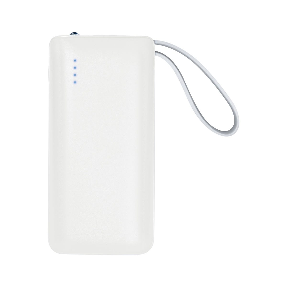 CRG 063, Power Bank IKTRON. Batería auxiliar de para smartphone, capacidad 5,000 mAh. Contiene 1 puerto de entrada tipo C para carga de la batería y 1 puerto de salida USB para carga de dispositivos. Adicional 1 cable integrado tipo C. Incluye lámpara con luz LED, display indicador de carga, cable con conector tipo C y caja individual.