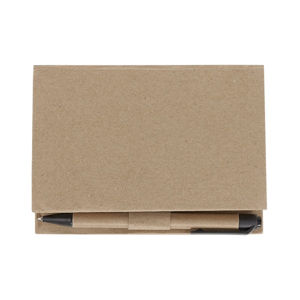 HL 6245, PORTA NOTAS HAYMAN. Portanotas que incluye Bolígrafo ECOLÓGICO. regla de 12 cm. 100 hojas de notas blancas. 25 notas adheribles beige y banderas de 5 colores.