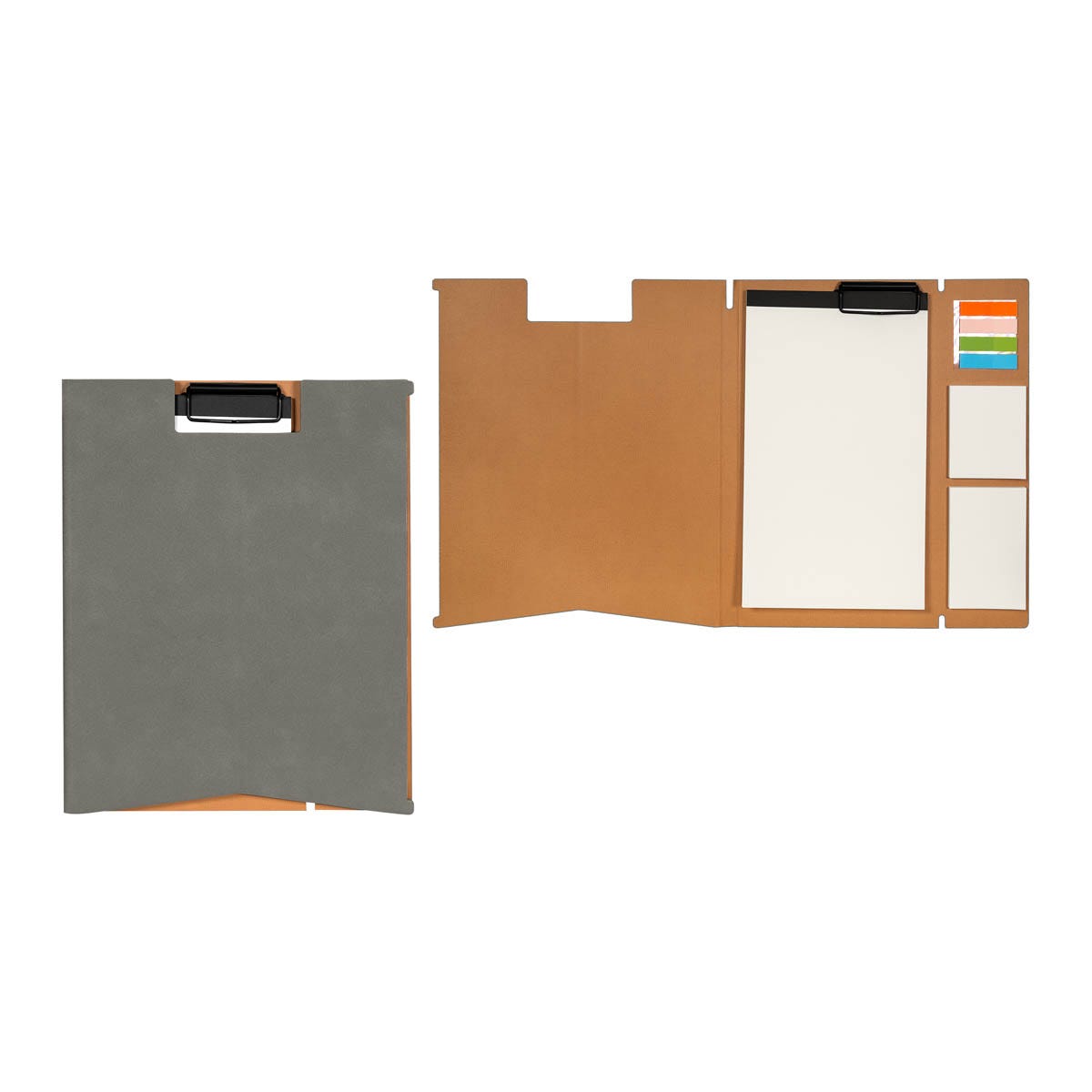 HL 703, Planeador ANTZUA. Carpeta planeador con cubierta rígida. Sus hojas blancas ofrecen un lienzo para dibujar, esbozar y escribir. Su diseño plegable la convierte en un práctico soporte para tablet o smartphone. En su interior, cuenta con un block de 40 hojas, dos blocks de 50 notas adhesivas y 4 colores diferentes de banderines, cada uno con 25 piezas. Su clip metálico mantiene el block en su lugar y te permitirá reusarla, una vez que se agoten sus hojas.