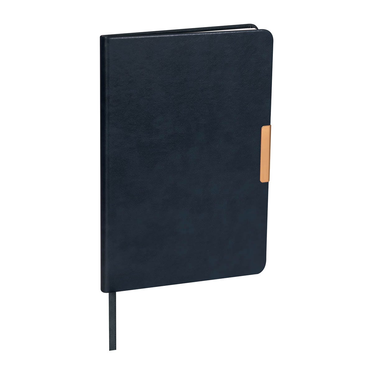 HL 9047, Libreta KOLM. Libreta con 80 hojas a rayas. Cubierta rígida con clip metálico y acabado en rose gold, que aporta un estilio ejecutivo y elegante. incluye un listón separador de hojas