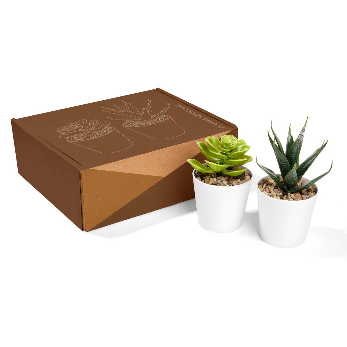 KTC 750, Set de Plantas ALISO. Inlcuye dos mini macetas con planta artificial. Crea un ambiente acogedor y lleno de vida en tu sala de estar, dormitorio o incluso en tu espacio de trabajo. Embellece tu hogar con frescura y estilo sin importar la temporada. Incluye caja de regalo ecológica.