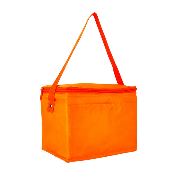 SIN 057, HIELERA KOSTA. Hielera con interior plastificado impermeable. Bolsa principal con cierre y bolsa frontal. Incluye correa. Capacidad para 6 latas.