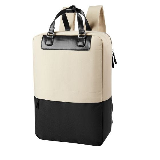 SIN 293, MOCHILA DUBLU. Mochila perfecta para llevar tus pertenencias con estilo y organización. La bolsa principal es espaciosa y cuenta con un compartimento acolchado con broche de velcro para laptop de 16