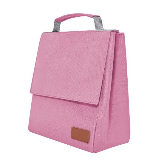 SIN 511, LONCHERA ESTEFA. Lonchera con interior metalizado. Bolsa principal estilo solapa con cerrado de velcro. Al frente, parche de curpiel. Para mayor comodidad cuenta con asa de transporte superior. Empaca tus alimentos y bebidas para el trabajo, escuela, viaje o picnic.