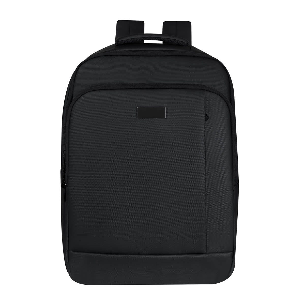 SIN 532, Mochila NUCHTER. Mochila ejecutiva con capacidad de carga USB (batería portátil no incluída). Bolsa principal con dos pequeños compartimentos de malla y uno para documentos. Bolsa trasera con compartimento para laptop de hasta 15