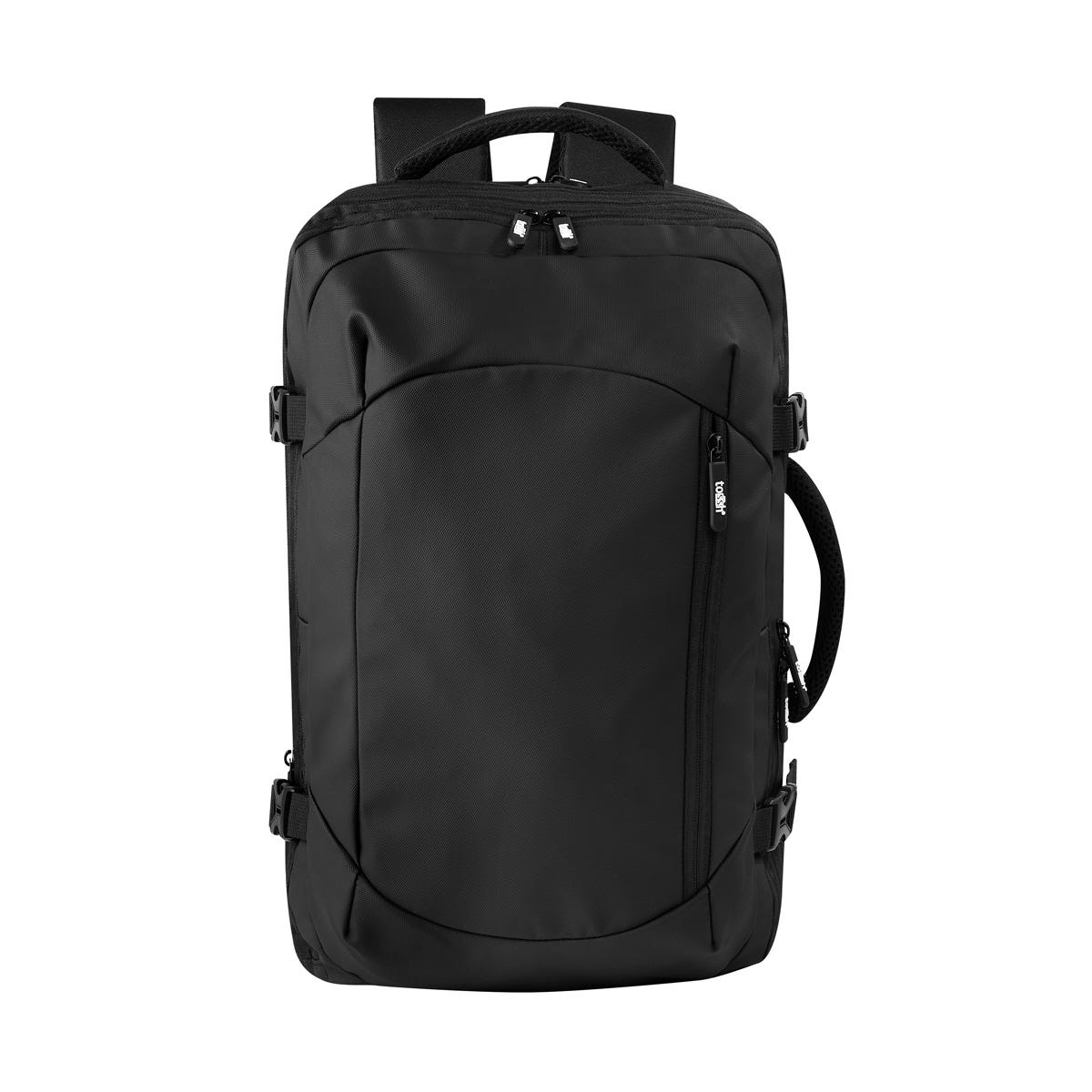 SIN 546, Mochila BADAN. Mochila ideal para viajes, con amplios espacios de almacenamiento. Cuenta con un compartimento acolchado para laptop de hasta 16pulgadas. Capacidad desplegable para adaptarse a tus necesidades, utiliza cierre para expandir y broches laterales para ajustar a la medida que más te convenga. El compartimento central, incluye un broche cruzado, tipo maleta, para mantener ropa o pertenencias fijas. Dispone de una agarradera superior y una lateral, que permiten trasladarla de manera versátil. Sus asas acolchadas, garantizan comodidad durante todo el día, además, incluye una banda en la parte posterior que facilita su transporte en trolley.