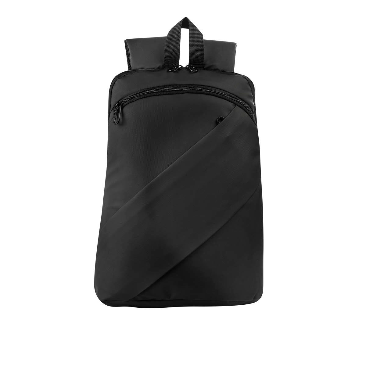 SIN 551, Mochila EBELE. Bolsa principal con cierre y compartimento interior para laptop de hasta 15pulgadas. Incluye bolsillo frontal superior y bolsillo frontal con cierre cruzado. En la parte posterior cuenta con tirantes para hombro ajustables, respaldo acolchado y banda que facilita su transporte en trolley.