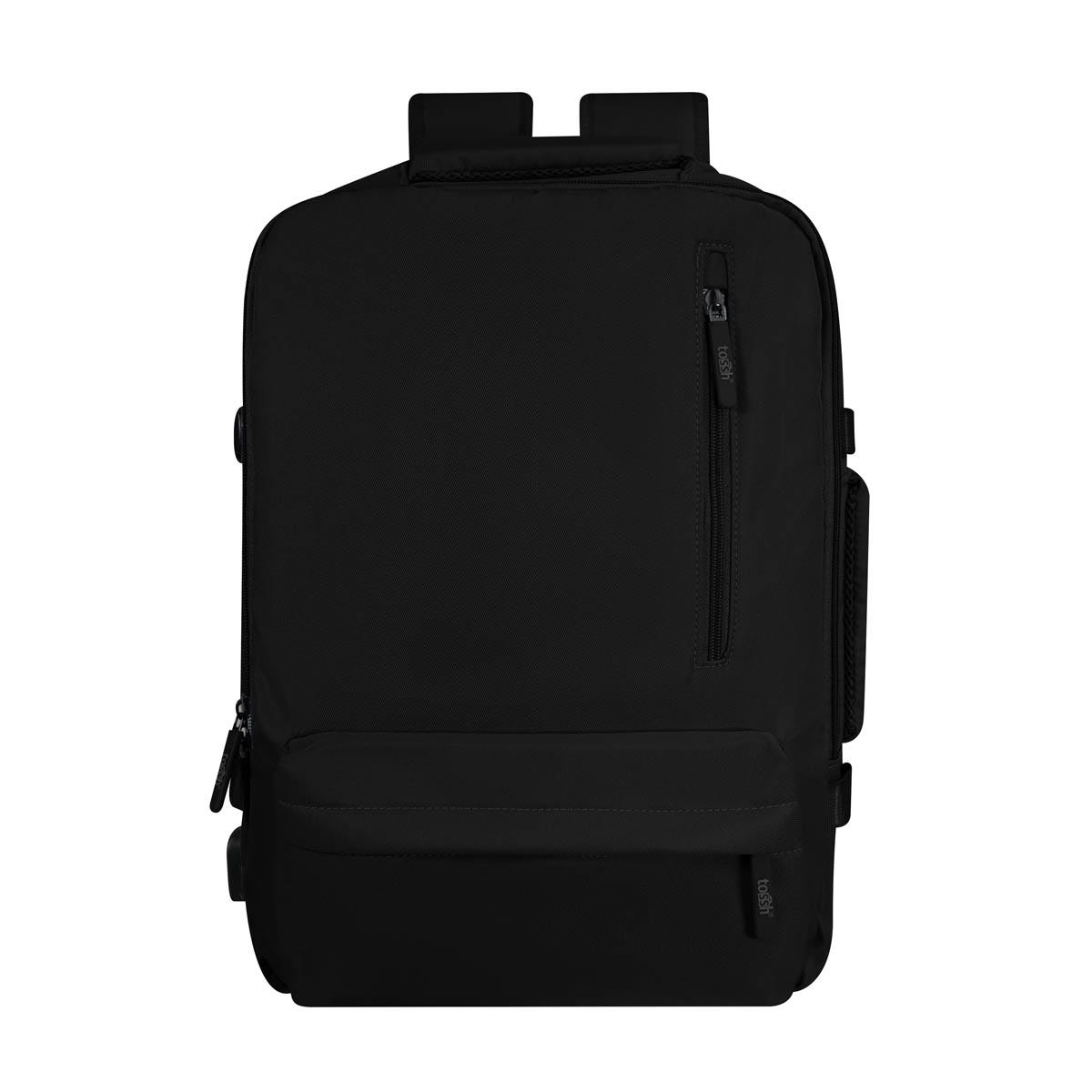 SIN 920, Mochila REIZIGER. Mochila con amplios espacios diseñados para todas tus pertenencias personales. Esta mochila cuenta con un compartimento acolchado para laptop y su capacidad de almacenamiento se expande fácilmente para adaptarse a tus necesidades. Equipada con una agarradera superior y lateral lo que te ofrece trasladarla de manera versátil. Las asas acolchadas para llevar en la espalda garantizan comodidad durante todo el día, mientras que la conveniente salida USB te permite cargar tu dispositivo móvil sobre la marcha. Además, la banda en la parte posterior facilita su transporte en trolley.