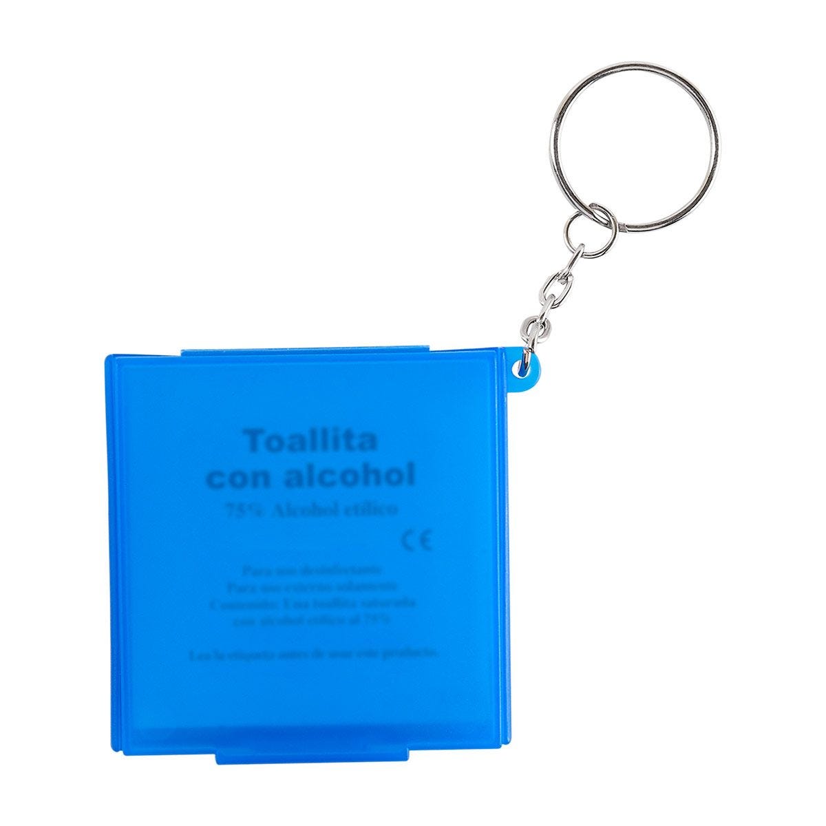 SLD 052, ESTUCHE-LLAVERO CON PADS DE ALCOHOL. Llavero dispensador de toallitas de alcohol con 10 toallitas con Alcohol al 75%.