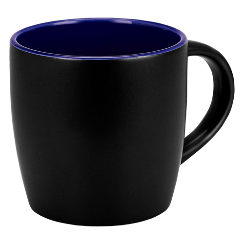 TAZ 044, TAZA ATZIRI. Taza de cerámica interior de color y exterior negro. Terminando mate. Venta caja cerrada de 36 piezas.