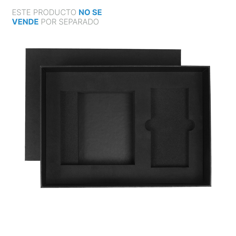 KT-002, Caja para armar tu kit personalizado, fabricada en cartón rígido con tapa separada, forros de papel liso y banco suajado a medida de foamy. Este producto solo esta disponible a la venta en la personalización del kit.