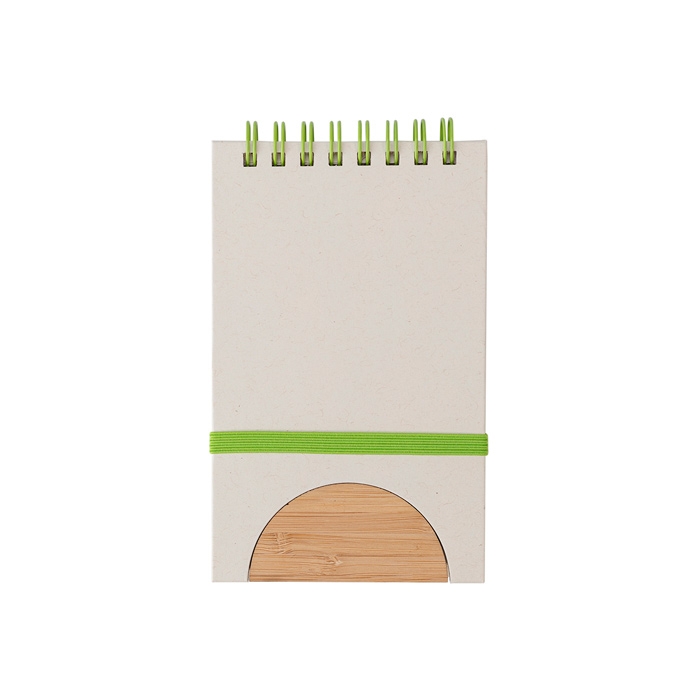 LB-073, Libreta ecológica Brianza. Libreta fabricada con cartones de leche, espiral metálico y banda elástica, 70 hojas rayadas de papel de 80 g. fabricadas con cartones de leche.