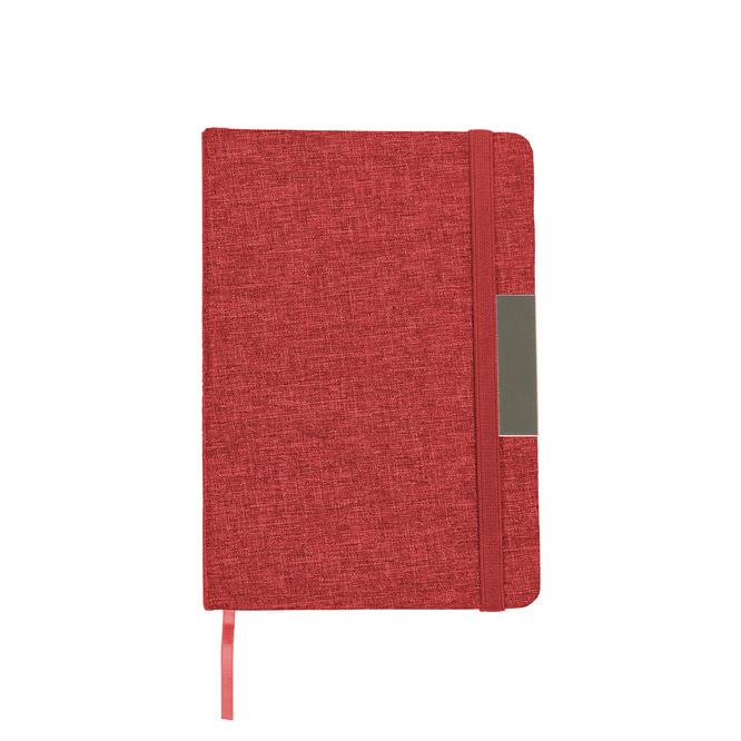 LB-078, Libreta con pasta rígida de poliéster reciclado, (RPET) con banda elástica y placa metálica. Una idea sostenible para tus notas o dibujos. Los productos fabricados en RPET son sostenibles porque utilizan materiales reciclados en su fabricación, lo que reduce la cantidad de residuos y disminuye el impacto ambiental.