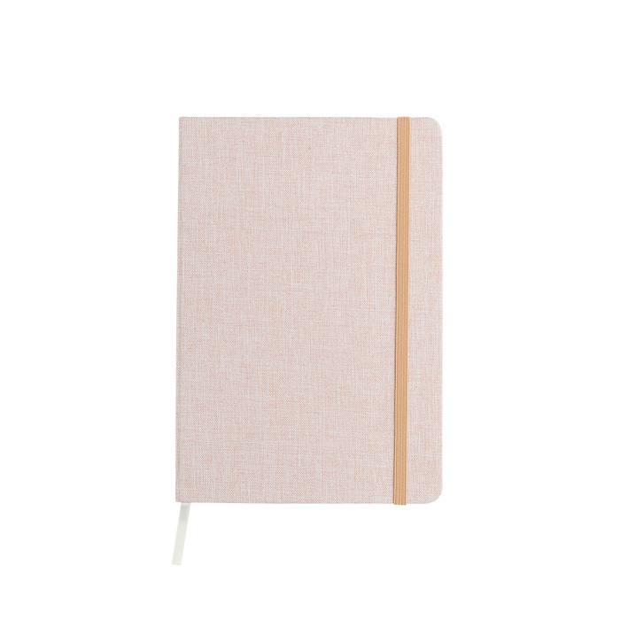 LB-080, Libreta con tapa de algodón reciclado con 80 hojas de 70 g de papel reciclado, con resorte sujetador de pastas y separador de hojas.