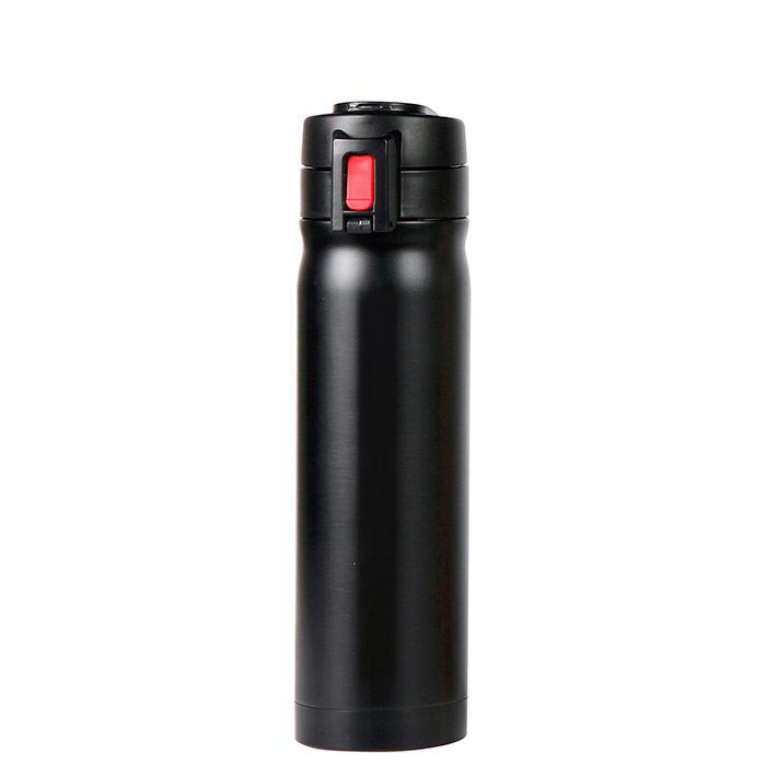 TE-059, Termo de acero con doble pared, tapa con seguro, capacidad de 500 ml.