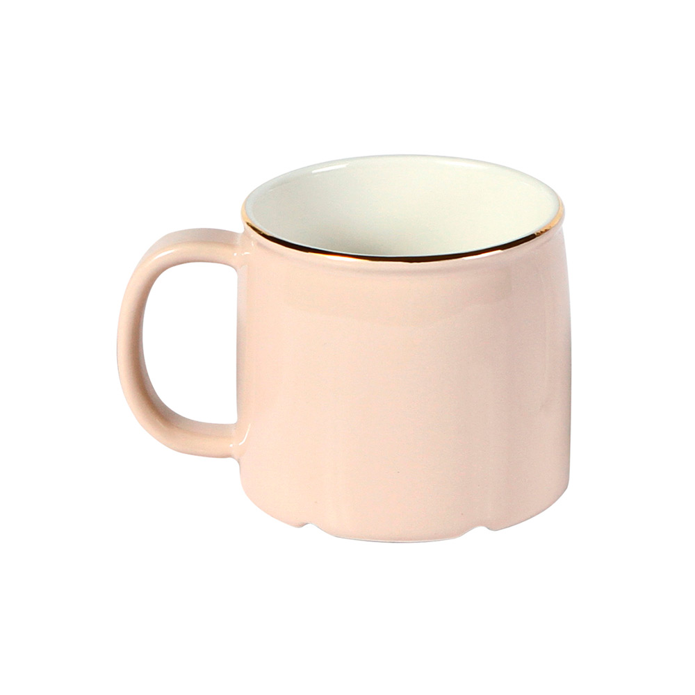 TE-089, TAZA DE CERAMICA CON DETALLES EN DORADO, CAPACIDAD 350 ML COLOR AZUL, BEIGE, ROSA Y VERDE.