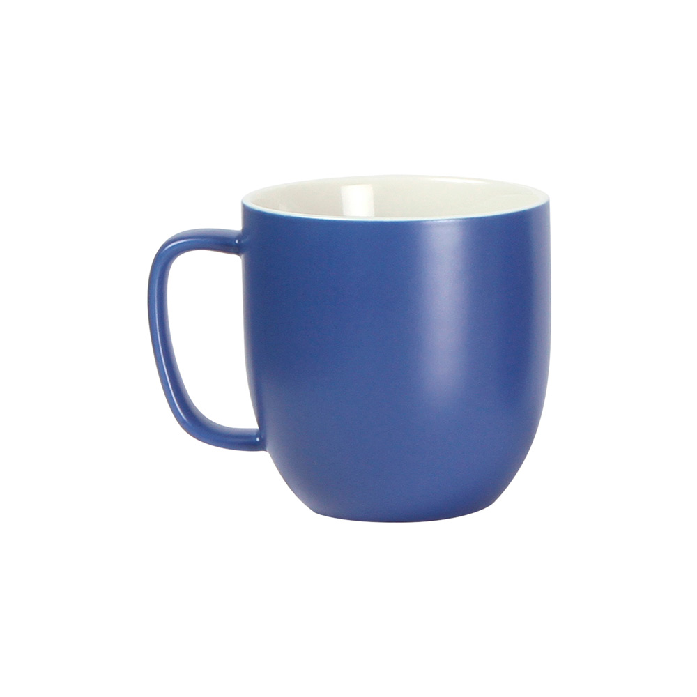 TE-107, TAZA DE CERAMICA CON ACABADO MATE EL INTERIOR BRILLANTE. CAPACIDAD 360ML, COLORES: AZUL, GRIS, NEGRO Y VINO.