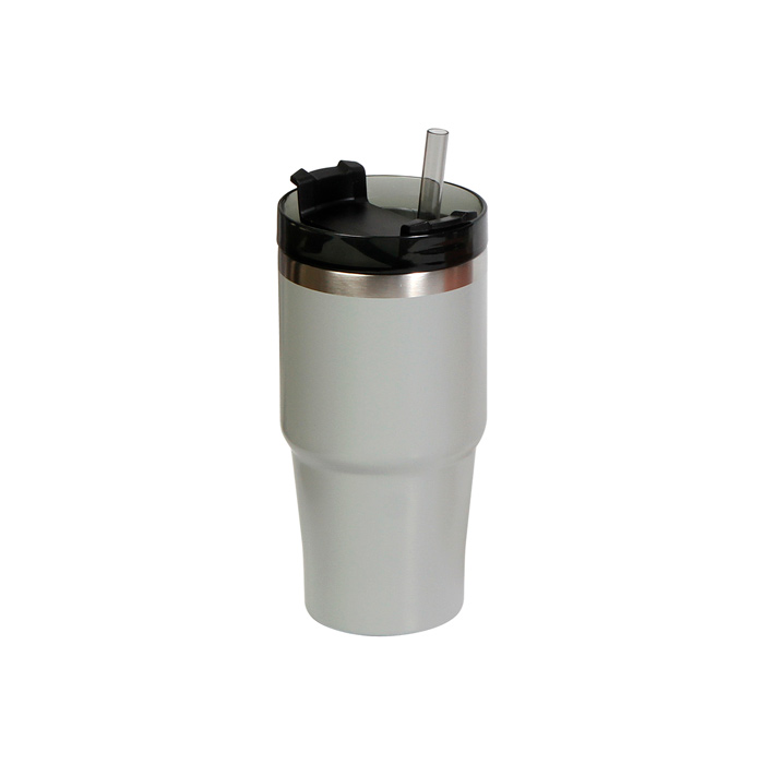 TE-136, Vaso de acero inoxidable doble pared con tapa y popote de plástico, fabricado en materiales de grado alimenticio, mantiene bebidas frías o calientes por un largo tiempo. No usar en microondas, capacidad de 600 ml. Incluye caja de cartón individual.