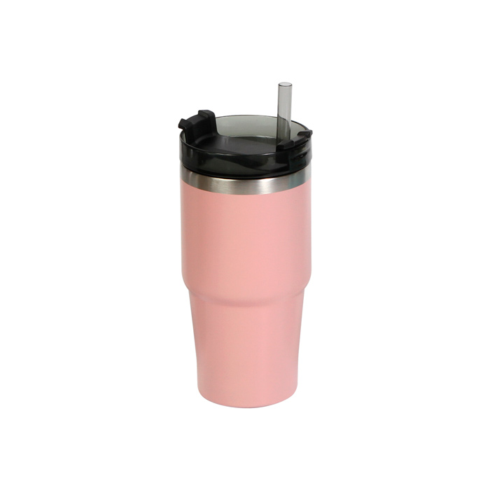 TE-136, Vaso de acero inoxidable doble pared con tapa y popote de plástico, fabricado en materiales de grado alimenticio, mantiene bebidas frías o calientes por un largo tiempo. No usar en microondas, capacidad de 600 ml. Incluye caja de cartón individual.