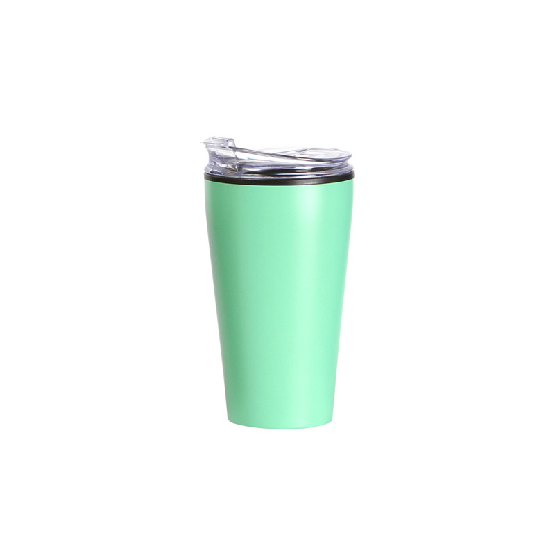 TE-193, Vaso térmico con exterior de acero inoxidable 201 e interior en plástico resistente con tapa transparente. Capacidad de 470 ml.Fabricado con materiales de grado alimenticio, la doble pared de plástico y acero inoxidable ayudan a mantener la temperatura de las bebidas por más tiempo.