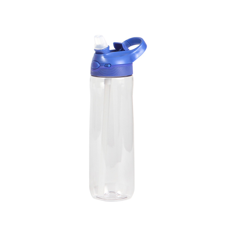 TE-225, Botella Oland. Botella con cuerpo transparente y tapa con bloqueo de seguridad, cuenta con boquilla de silicona y agarradera de color, fabricada en tritán y ABS. Capacidad de 750 ml, peso de 183 g.