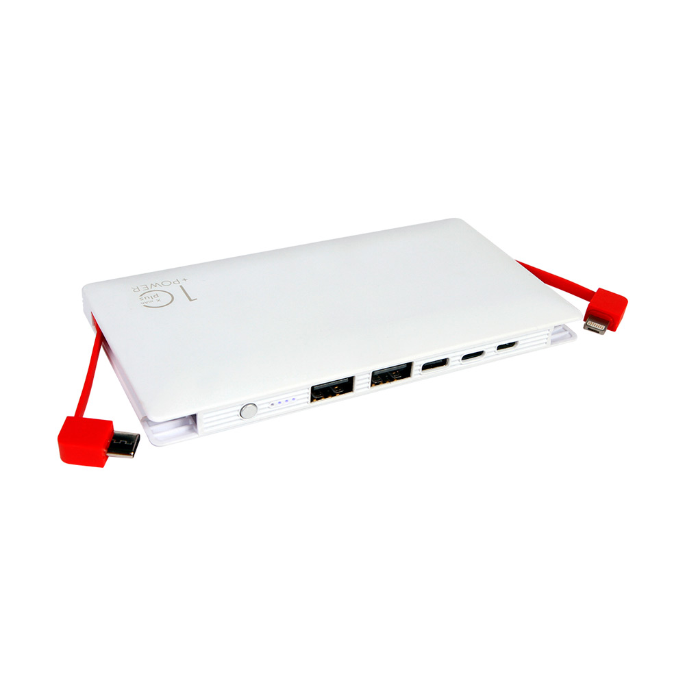 TH-092, POWER BANK FABRICADA EN ABS, ACABADO RUBBER CAPACIDAD 10000 mAh. COLOR BLANCO