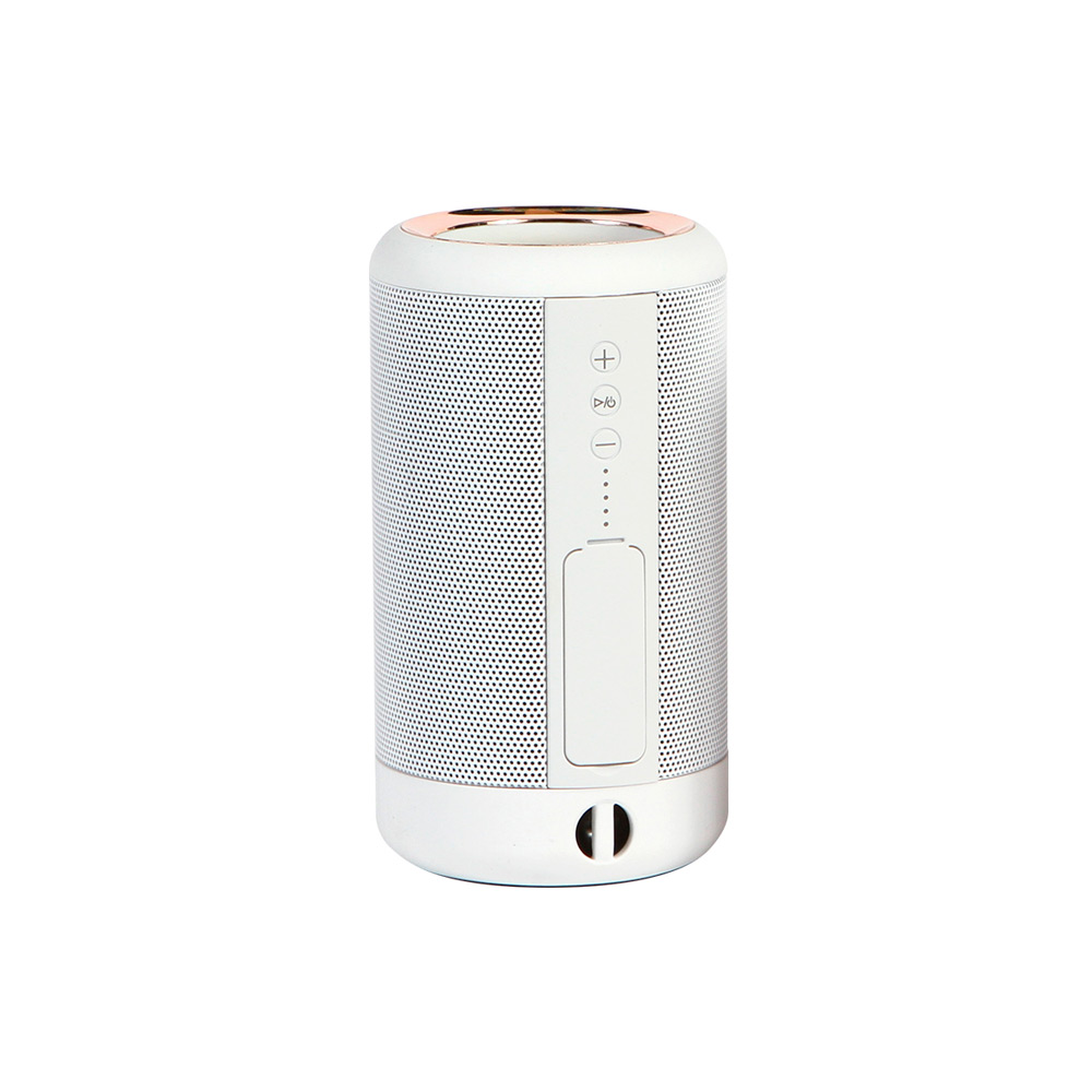 TH-097, BOCINA BLUETOOTH CON POWER BANK FABRICADA EN ABS CON ACABADO RUBBER COLORES: BLANCO, GRIS, ROSA Y VERDE.