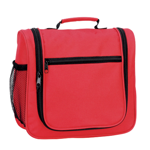 TX-051, Bolsa multiusos desplegable fabricada en poliester con compartimentos, colores: azul, rojo y negro