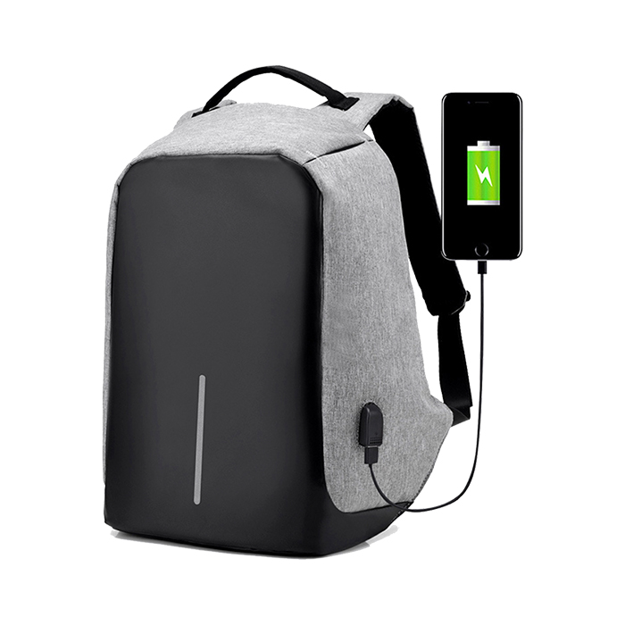 TX-113, MOCHILA ANTIRROBO CON PORTA LAPTOP, CIERRE DE CREMALLERA, BOLSILLOS OCULTOS, PUERTO INTEGRADO DE CARGA USB, CORREAS DE SEGURIDAD, GRAN CAPACIDAD DE ALMACENAJE, TEJIDO REPELENTE AL AGUA, BALANCE DE PESO.