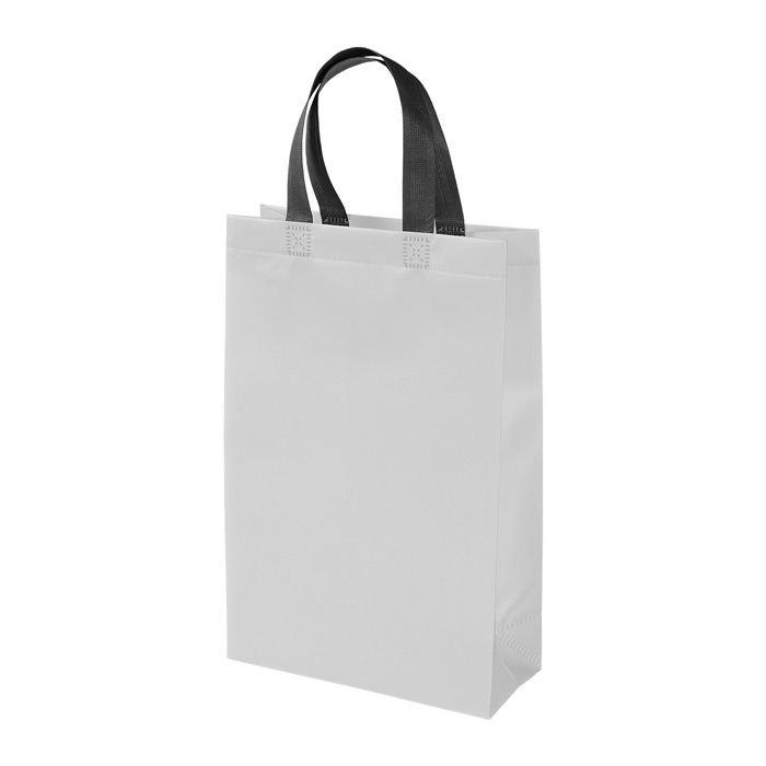 TX-187, Bolsa Vazzola. Bolsa fabricada en non-woven laminado, con asas superiores en color gris.