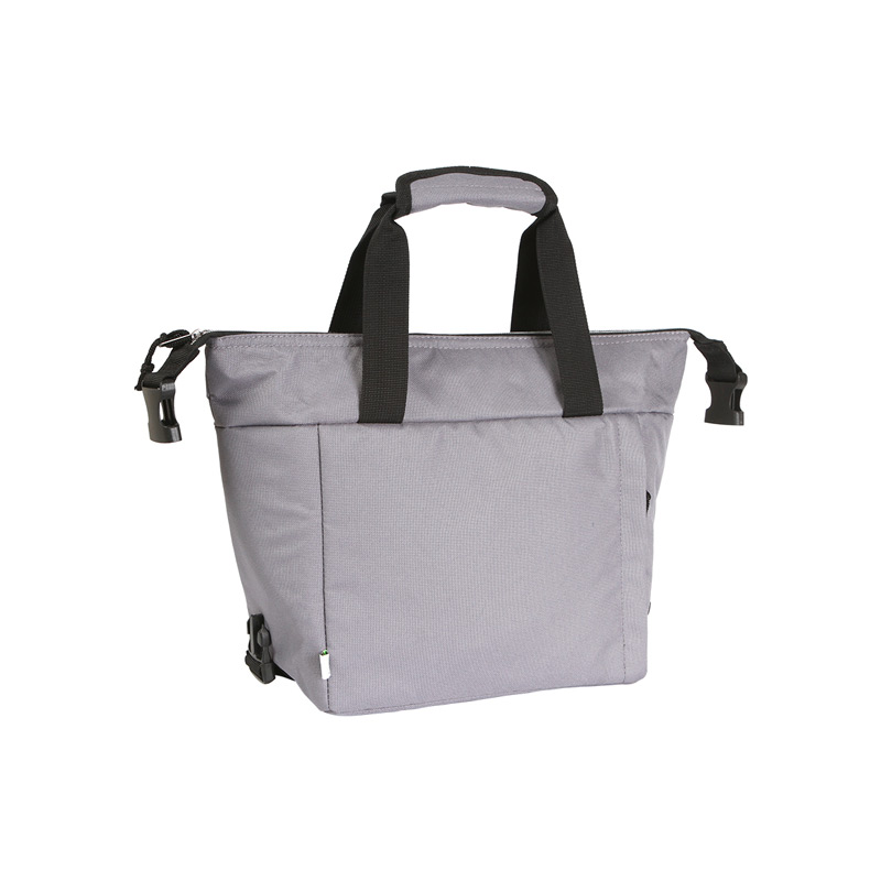 TX-231, Lonchera Harju. Bolsa para alimentos fabricada en poliéster, con relleno de espuma PE y revestimiento de papel aluminio. Incluye asas, compartimento principal y bolsillo secundario.