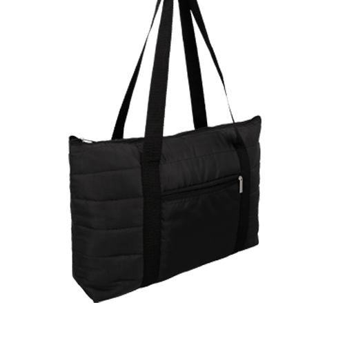 BL-124, Bolsa de nylon con interior reforzado, dos asas y compartimento frontal.