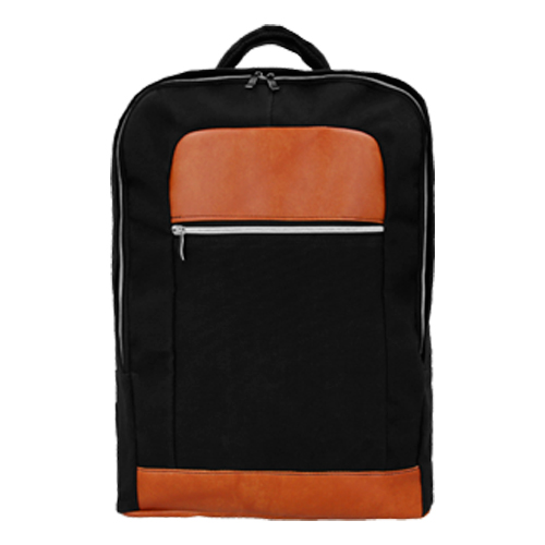 BL-125, Mochila con compartimento principal, bolsa frontal, correas ajustables y asa superior para agarre.