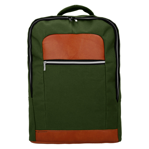 BL-125, Mochila con compartimento principal, bolsa frontal, correas ajustables y asa superior para agarre.