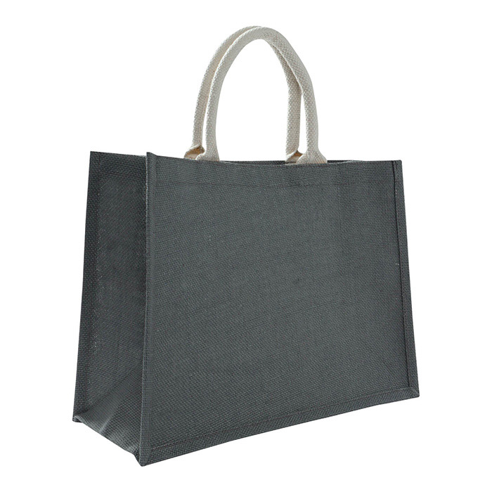 BL 235, RAN. Bolsa de yute laminado con un compartimento y asas de algodón.