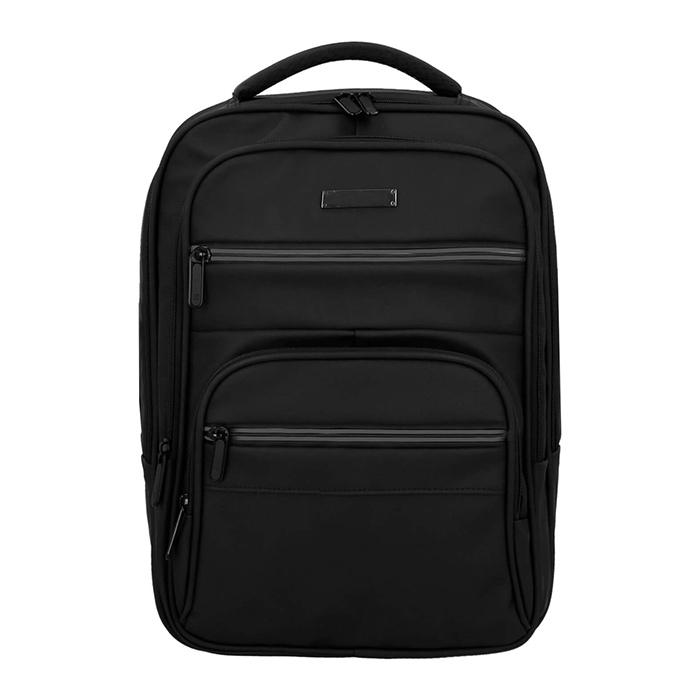 BL 221, GORNO. Mochila de 3 compartimentos, 1 compartimento principal con porta laptop, 2 bolsas frontales con cierre, tirantes acolchados y asa superior.