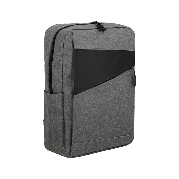 BL 222, BHAK. Mochila de 1 compartimento con porta laptop, organizador interior, entrada lateral de batería portátil, 1 bolsa frontal con cierre, tirantes acolchados y asa metálica superior.