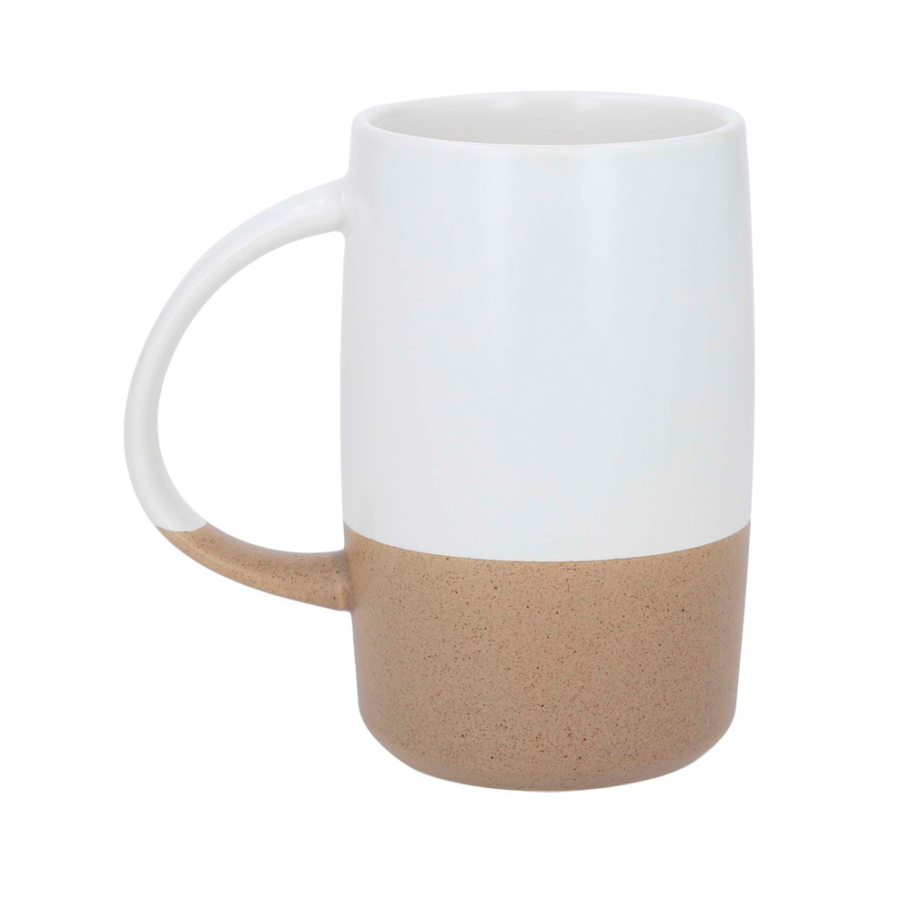 HO-133, Taza de céramica bicolor, con parte inferior texturizada.