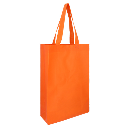 BL-067, Bolsa ecológica laminada y termo sellada de non woven con fuelle de 10 cm y asa de 18.5 cm.